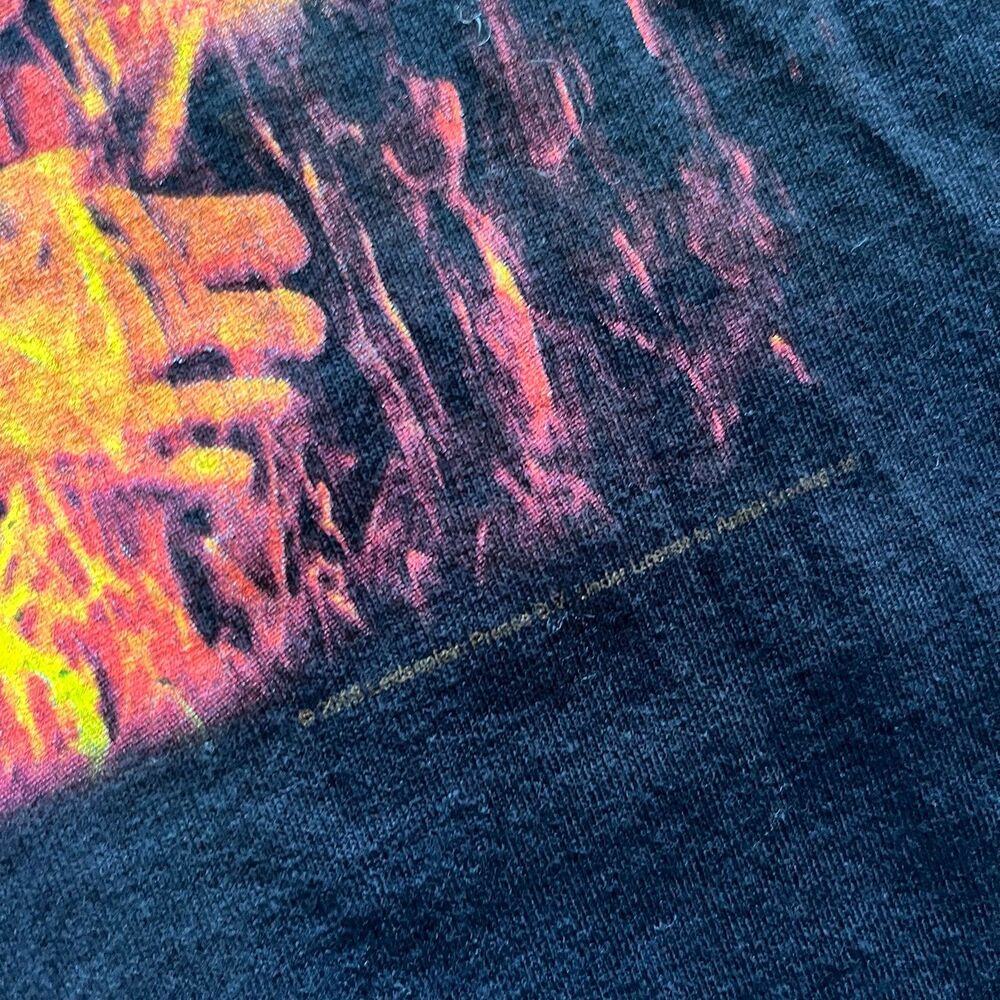 Vintage Y2K 2007 AC/DC Highway To Hell T Shirt Black Band Fire Mens Sz L Anvil - Picture 3 of 7